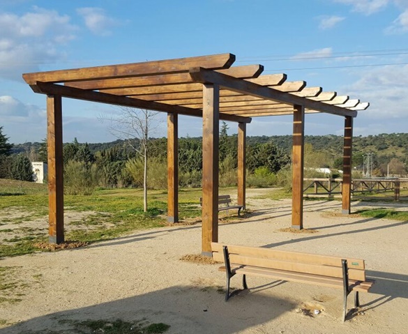 Pérgola Madera Ayuntamiento de Las Rozas de Madrid.