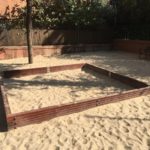 Arenero de madera para parques infantiles