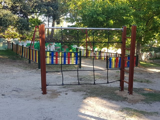 Estructura trepa de redes de cuerdas  inga para parques infantiles