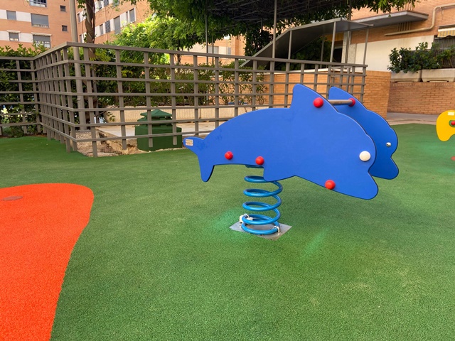 Balancines de Muelles Delfín doble panel Parques Infantiles