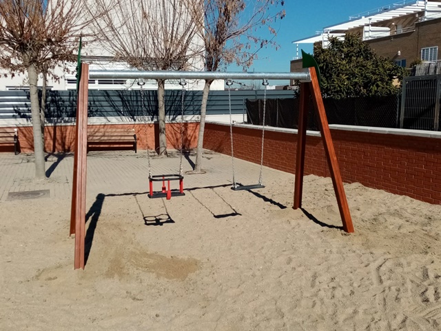 Columpio doble mixto asiento bebes para parques infantiles Seseña